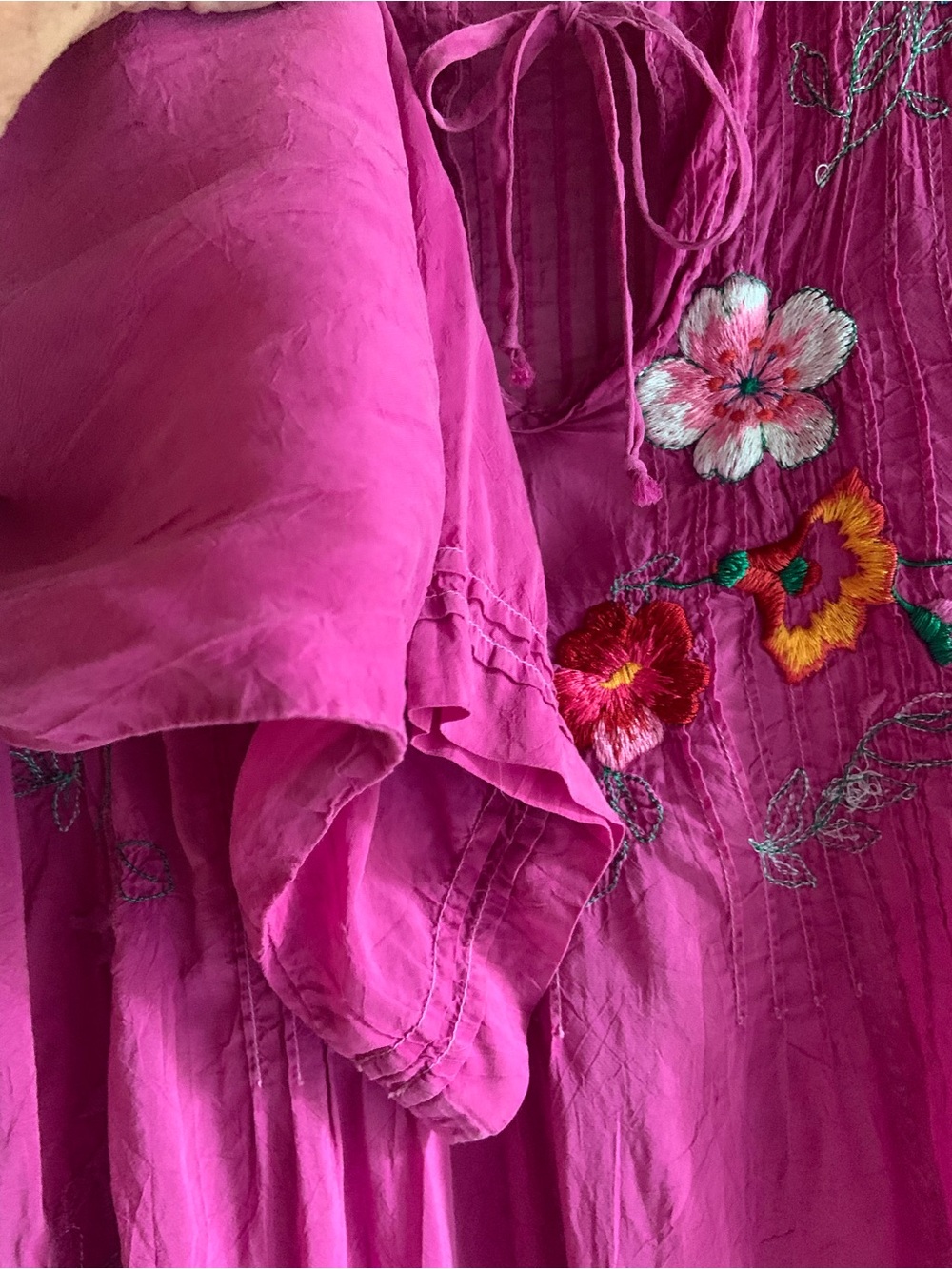 Johnny Was Bright Fuchsia Embroidered Peasant Tunic - Picture 12 of 14